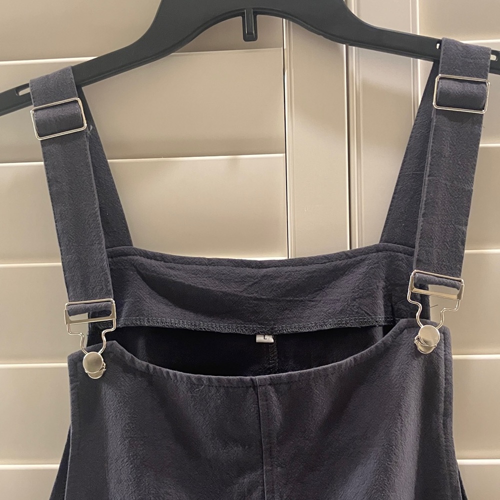 Gray Large Overalls Shorts - Picture 3 of 6